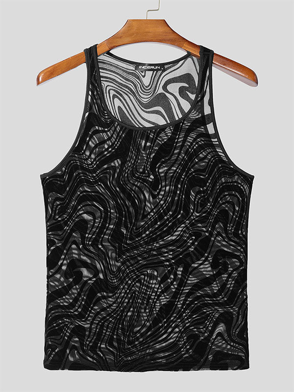Mens Wavy Sheer Sleeveless Tank SKUL04295