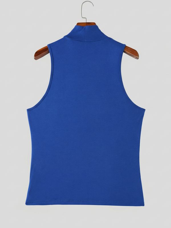 Men's Avant-Garde Asymmetrical Studded Wrap Tank SKUL63843