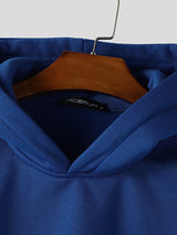 Men's Sleeve Drawstring Cropped Long Sleeve Hoodie SKUL42682