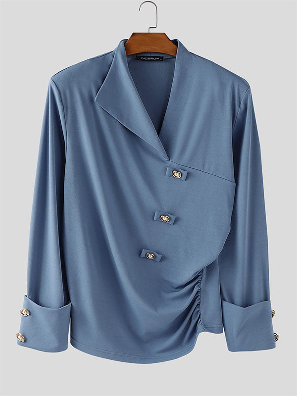 Mens Solid Color Casual Long Sleeve Blazer SKUL23960