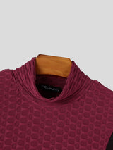 Men's Athletic Muscle Gym Workout Sheer Spliced Honeycomb Jacquard T-shirt SKUL84577