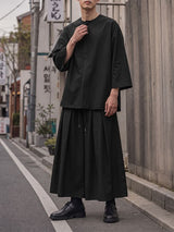 Men's Avant-Garde Urban Casual Hakama Two Pieces Outfit SKUL81856