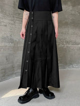 Men's Deconstructed Pleated Wide Leg Genderless Skirt SKUL50029