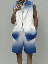 Men's Gradient Color Casual Two Pieces Outfit SKUL22728