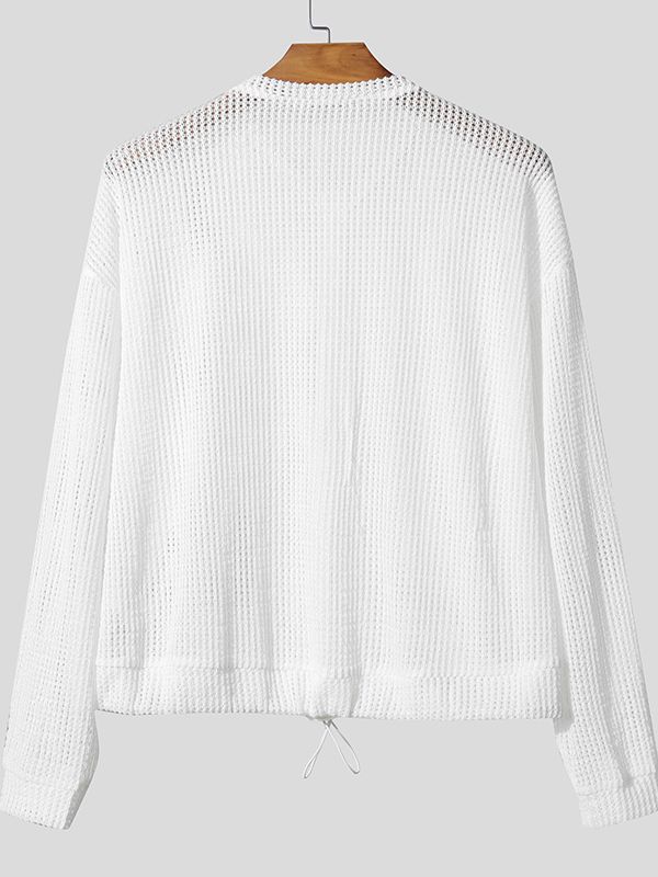 Men's Hollow Mesh Long Sleeve Shirt SKUL40091