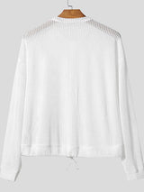 Men's Hollow Mesh Long Sleeve Shirt SKUL40091