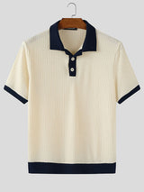 Mens Color Block Textured Short Sleeve T-Shirt SKUL17018