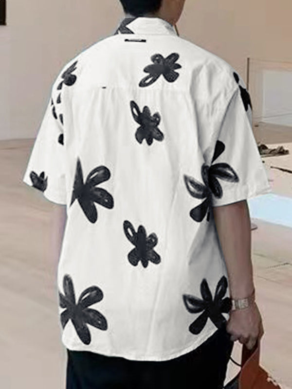 Mens Floral Print Short Sleeve Shirt SKUL12954