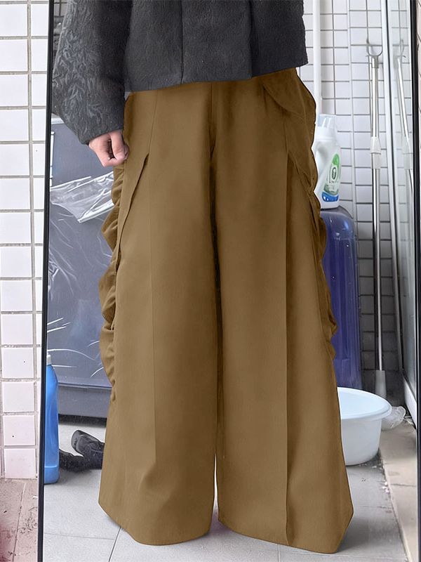 Men's Deconstructed Bubble Pleated Wide Leg Pant SKUL45380