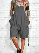 Men's Avant-Garde Oversized Drop-Crotch Drawstring Dungaree Jumpsuit SKUL63177
