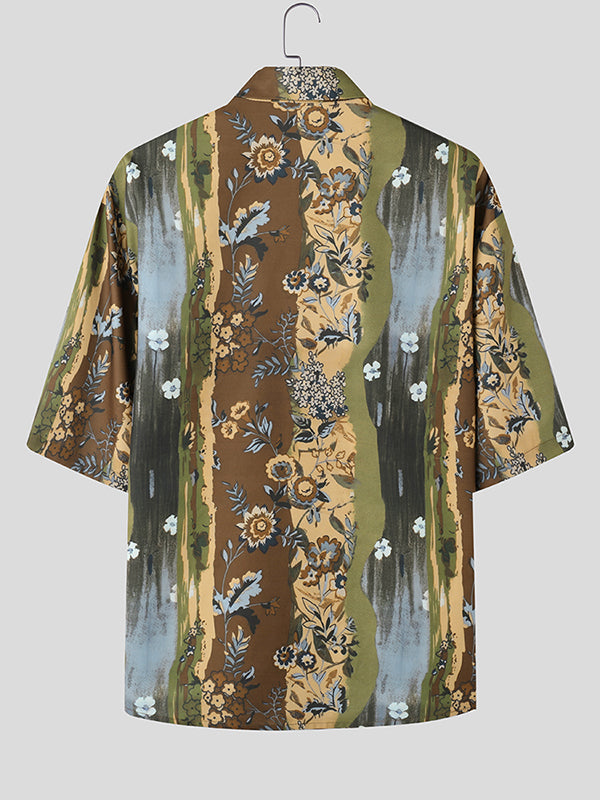 Mens Floral Print Long Sleeve Shirt SKUL01046