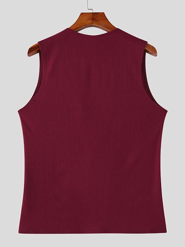 Men's Sheer Mesh Patchwork Knit Tank SKUL56123