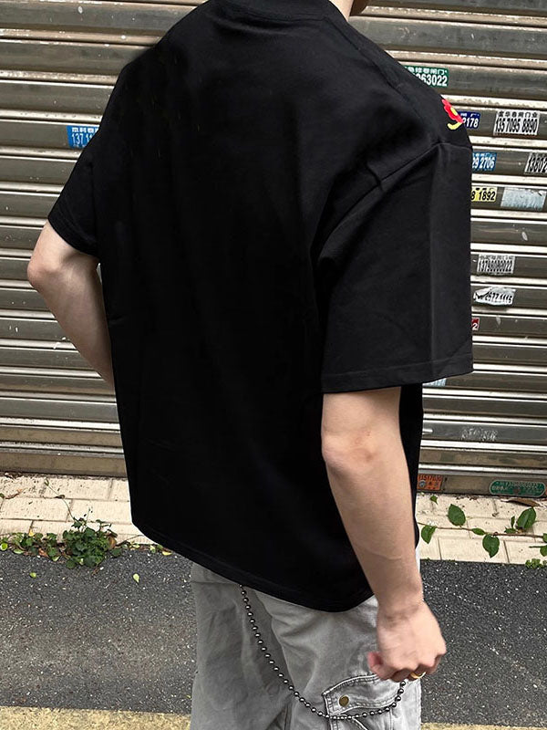 Mens Floral Embroidered Short Sleeve T-Shirt SKUL16765