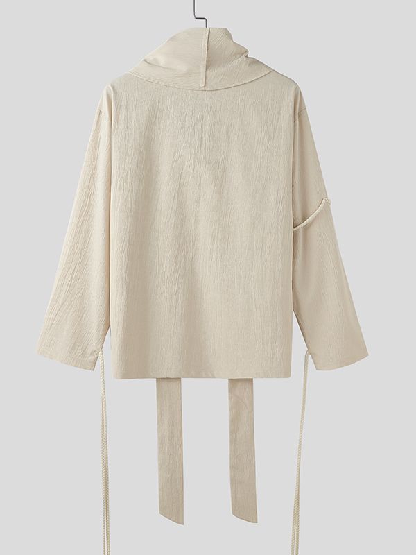 Men's Deconstructed Street Style Long Sleeve Shirt SKUL36651