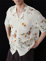 Mens Floral Print Short Sleeve Shirt SKUL11546