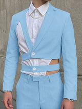 Men's Deconstructed Cutout Lace Up Casual Blazer SKUL52934