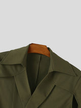 Men's Avant-Garde Runway Integrated Flowing Capelet Wrap Front Cloak SKUL83135