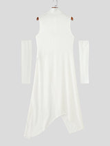 Men's Solid Color Split Hem Casual T-Shirt SKUL25094