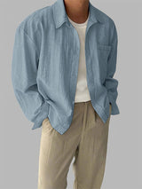 Men's Solid Color Casual Long Sleeve Shirt SKUL31994