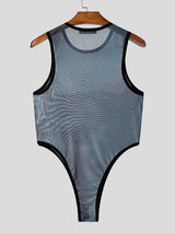 Men's Abstract Print Sheer Mesh Bodysuit SKUL20233