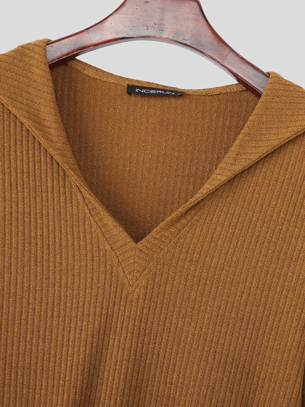 Men's Knit Textured Pullover Long Sleeve Sweater SKUL28247