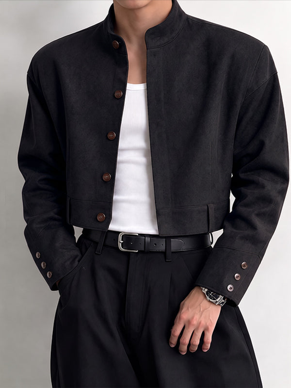 [Pre-order] Men's Neo-Chinese Chic Evening Gala Mandarin Collar Five-Button Cropped Jacket SKUL89241