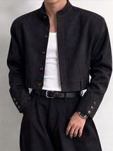 [Pre-order] Men's Neo-Chinese Chic Evening Gala Mandarin Collar Five-Button Cropped Jacket SKUL89241