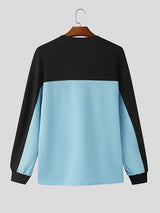 Men's Cross Design Contrast Color Long Sleeve T-shirt SKUL42374