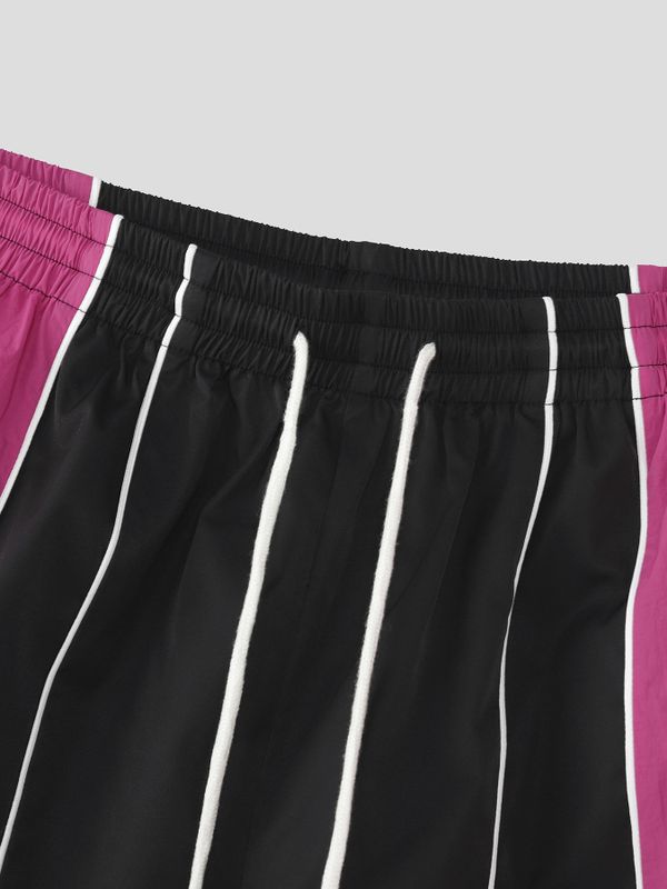 Men's Retro 3D Contrast Piping Detail Track Short SKUL53002