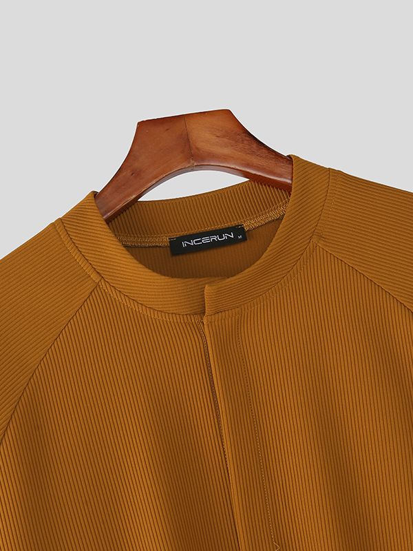 Men's Solid Color Loose Versatile Long Sleeve Cardigan SKUL37704