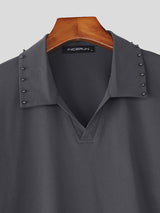 Men's Solid Color Lapel Casual Shirt SKUL23767