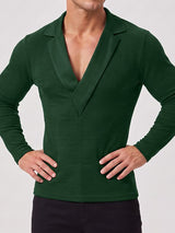 Men's Solid Color Knit Long Sleeve Sweater SKUL31942