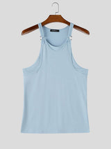 Men's High Street Fashion Ribbed Knit O Ring Detail Muscle Slim Fit Tank SKUL66245