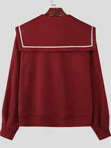 Men's Casual Sailor Collar Long Sleeve Shirt SKUL47803