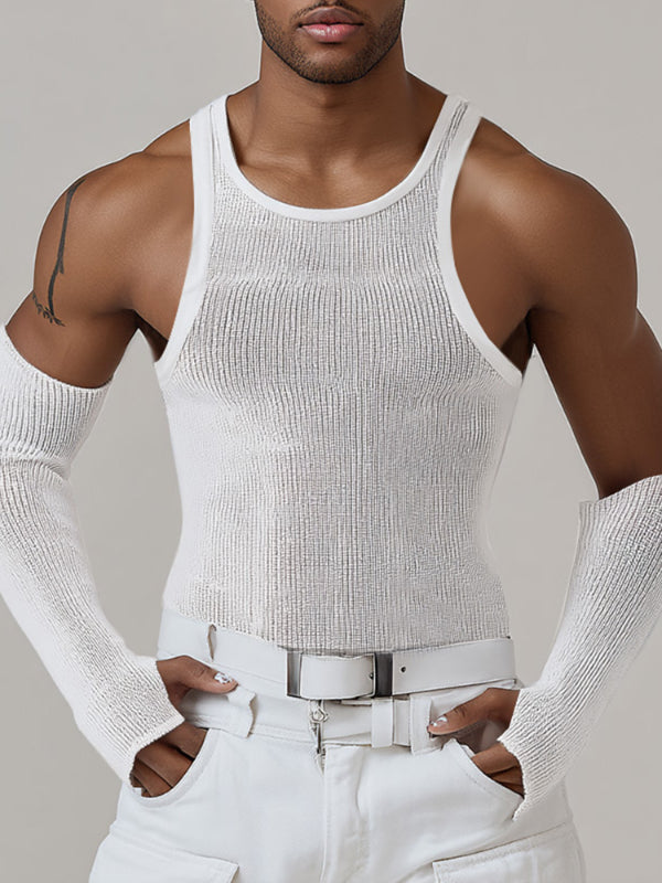 Mens Solid Color Casual Tank SKUL19778