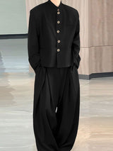 Men's Solid Button Two Pieces Outfit SKUL30566