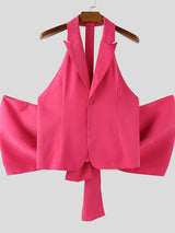 Men's Bow Tie Patchwork Deconstructed Waistcoat SKUL39006