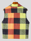 Mens Heart Cutout Colorblock Zip Front Waistcoat SKUK19791