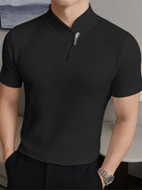 Mens Solid Color Textured Short Sleeve T-Shirt SKUL19120