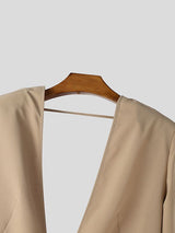 Men's Back Cutout Design Long Sleeve Jumpsuit SKUL43629