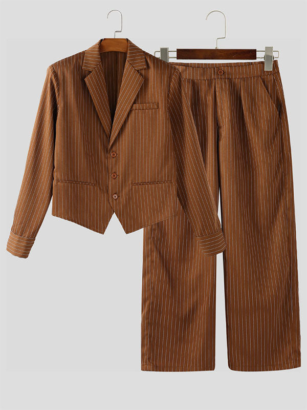 Men's Striped Casual Two Pieces Outfit SKUL25762