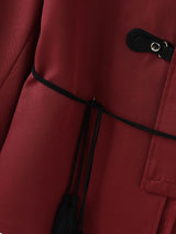 Men's Irregular Design Leather Buckle Stand Collar Blazer SKUL37298