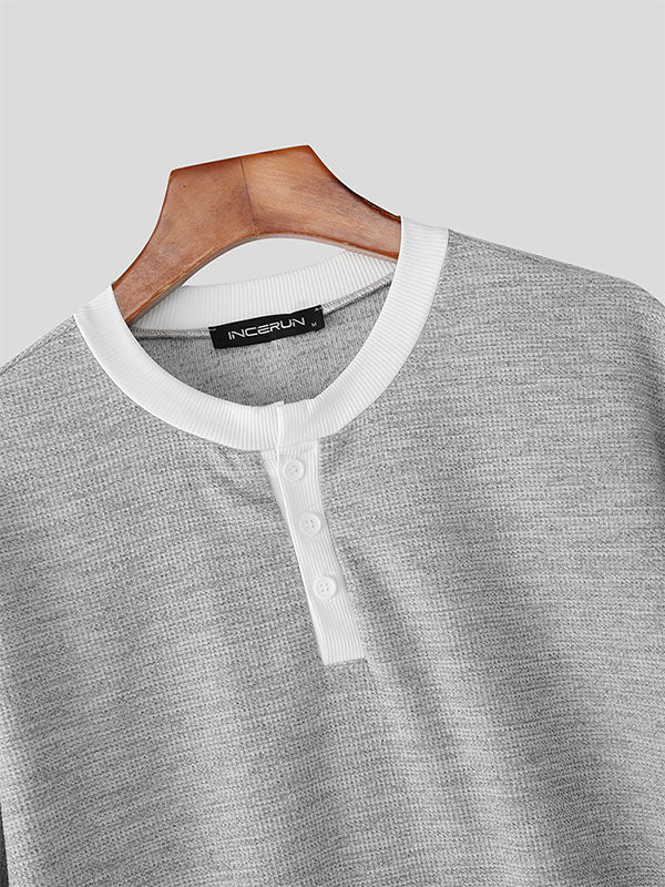 Men's Color Block Plaid Short Sleeve T-Shirt SKUL23973