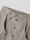 Mens Irregular Button Design Solid Casual Pants SKUK21627