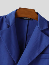 Men's Solid Color Short Sleeve Casual Blazer SKUL42247