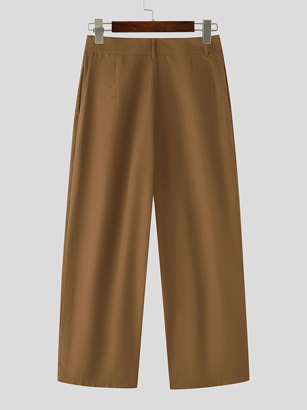 Men's Solid Color Wide Leg Casual Pant SKUL50957