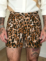 Men's Avant-Garde Leopard Pattern Clean Waistline Short SKUL63150