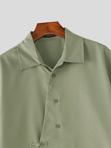 Men's New Chinese Style Asymmetrical Frog Button Shirt SKUL60121