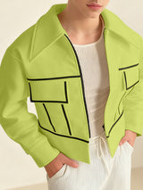 Men's Contrast Line Long Sleeve Jacket SKUL48869