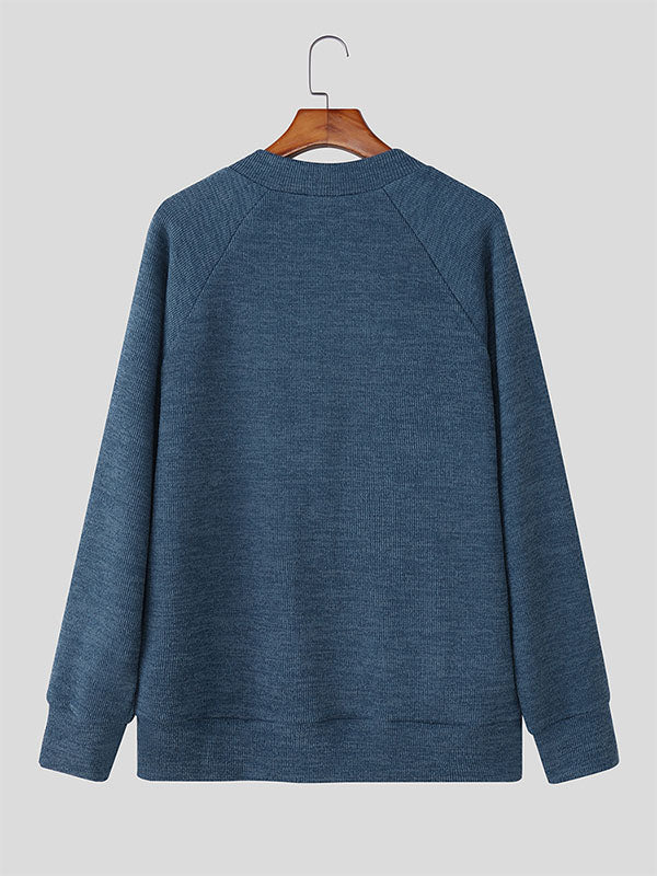 Men's Knit V-Neck Long Sleeve Cardigan SKUL27333